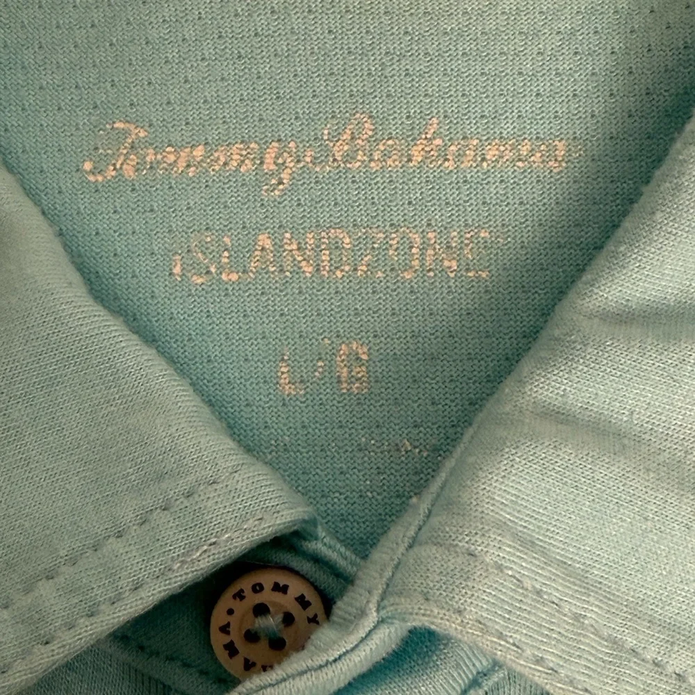 Tommy Bahama Polo Shirt Mens Size L Blue Casual Short Sleeve *